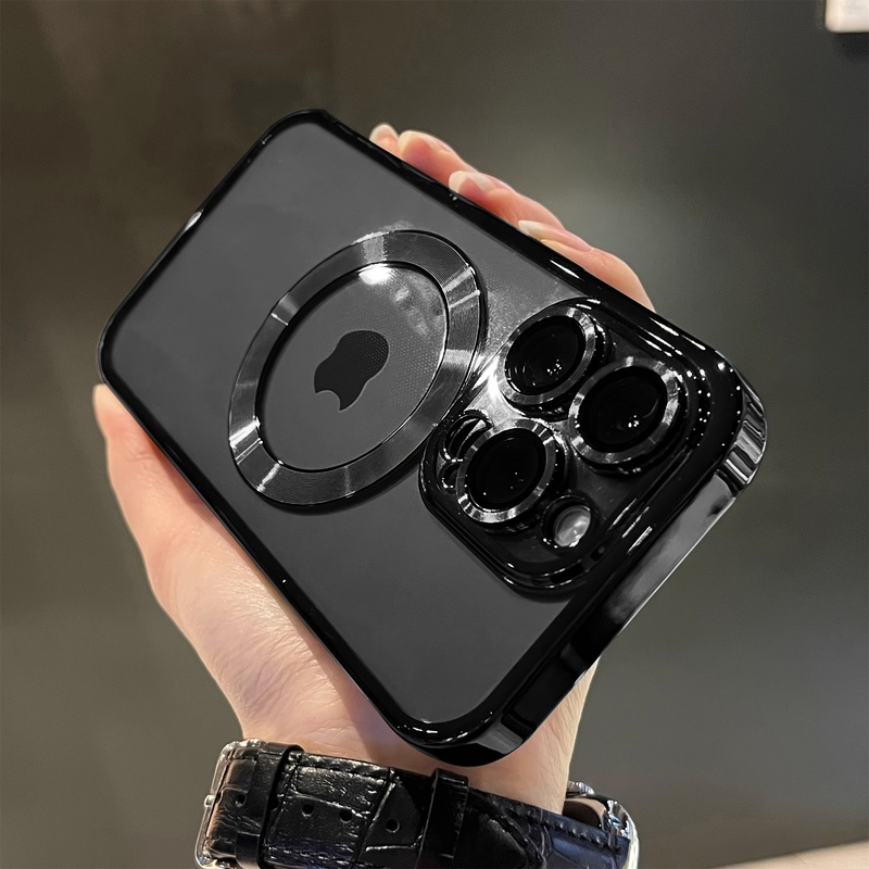 TEMU Phone Case: Luxury Electroplated Magnetic Wireless Charging Transparent Phone Case For Iphone 18 Pro Max, 17 Pro Max, 17, 17e, 16, 15, 14, 13,