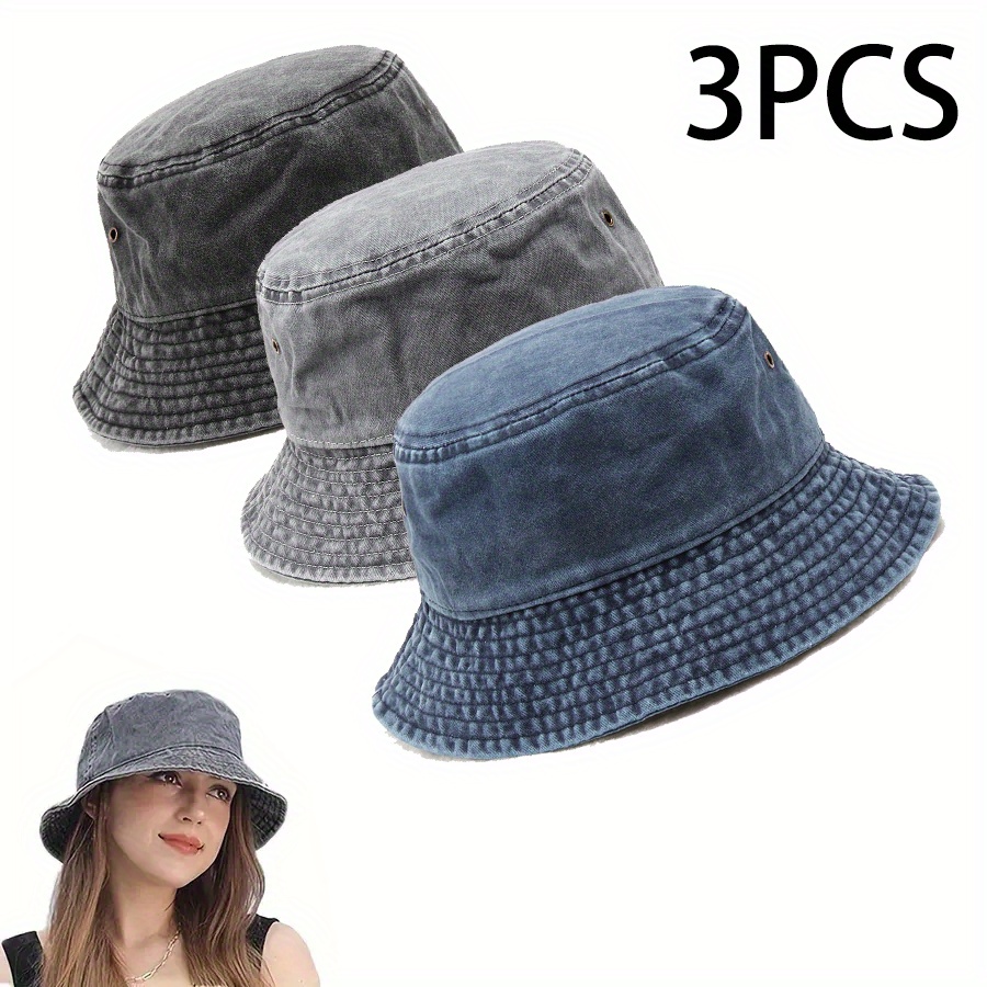 4pcs/3pcs/2pcs sombreros de pescador vintage   para  , fáciles y modernos, versátiles, sombreros de pescador plegables, sombreros de pescador de moda