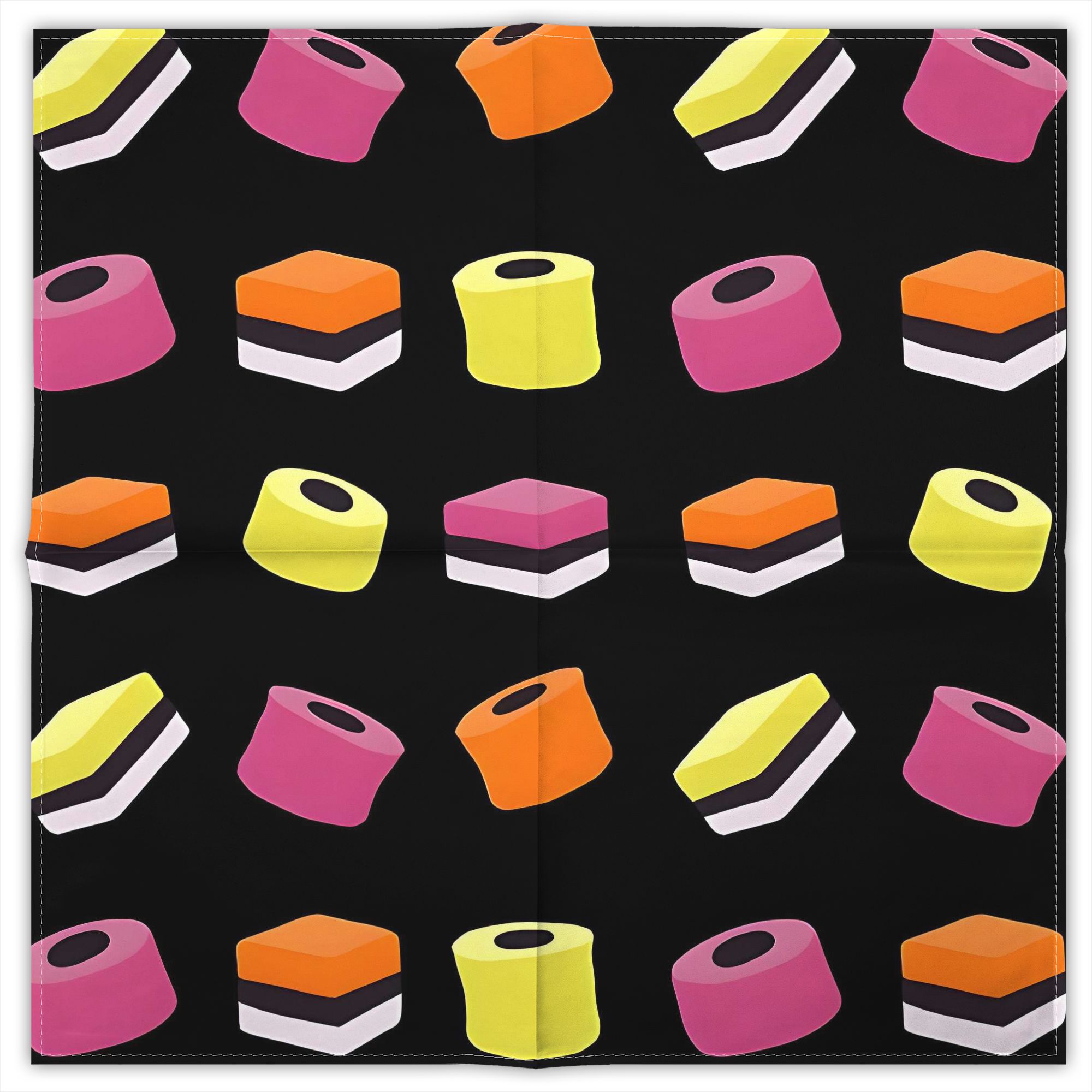 TEMU Bonbons à la & Mouchoir Rétro - Carrés Multicolores Vintage, Cœurs, Supérieurs & Remplissages pour Accessoire de Mode, Cadeau de Nostalgique