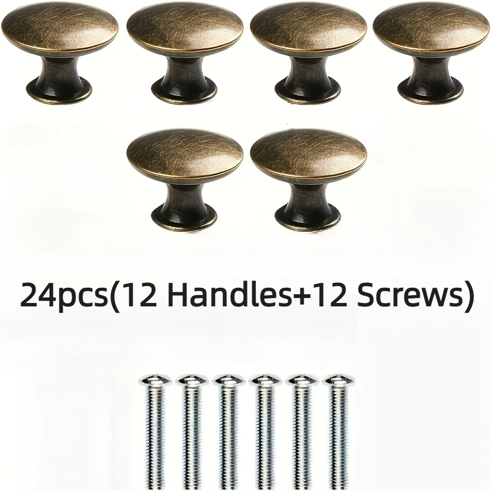 TEMU 24pcs(12 Handles+12 Screws) Colors Knob Set, Colors Cabinet Knob-.18 Inch Single-hole Handle For Furniture, Kitchen Cabinets, Wardrobes And