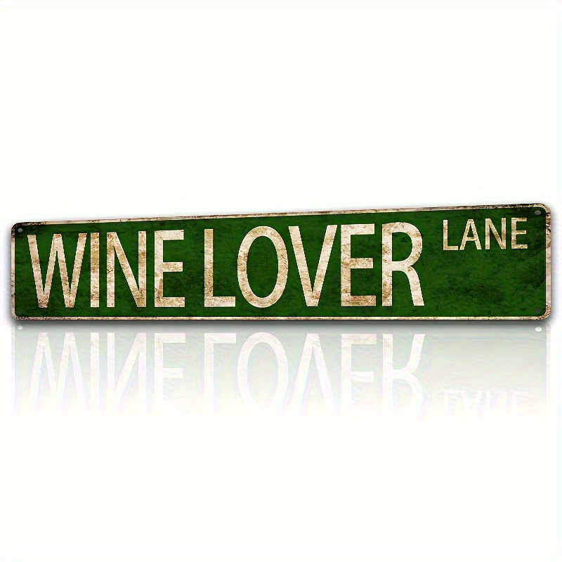 TEMU 2d Flat, Vintage Wine Lover Wall Decor - Rustic Wood Decoration 15.75x6.2 Inches, Distressed Green Background With White Lettering,