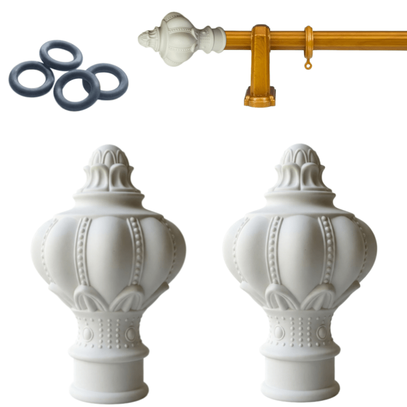 TEMU Thickened Plastic Curtain Rod Caps, 2pcs With 4 Circles. European Roman Finials For 26-28mm Rods. Fits Bedrooms And Living Rooms. Perfect For