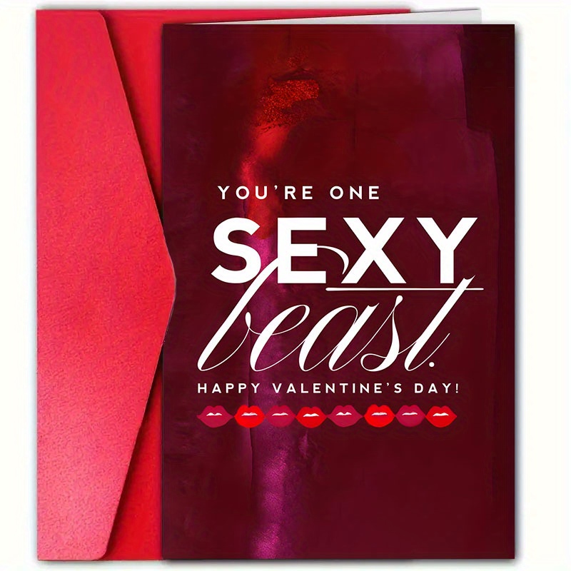 

1pc, Romantic "you' Sexy " Valentine's Day Greeting Card (12cm*18cm) With Envelope, , Girlfriend, Boyfriend, Anniversary, Birthday, Love, High-quality Paper Material, Suitable For Anyone