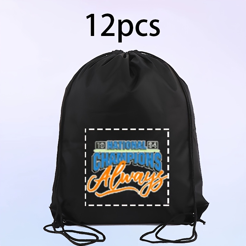 TEMU 12pcs Personalized Custom Drawstring Backpacks With Logo/text/name, Bulk Custom Gym Drawstring Backpacks, Custom Large Capacity Sports Storage