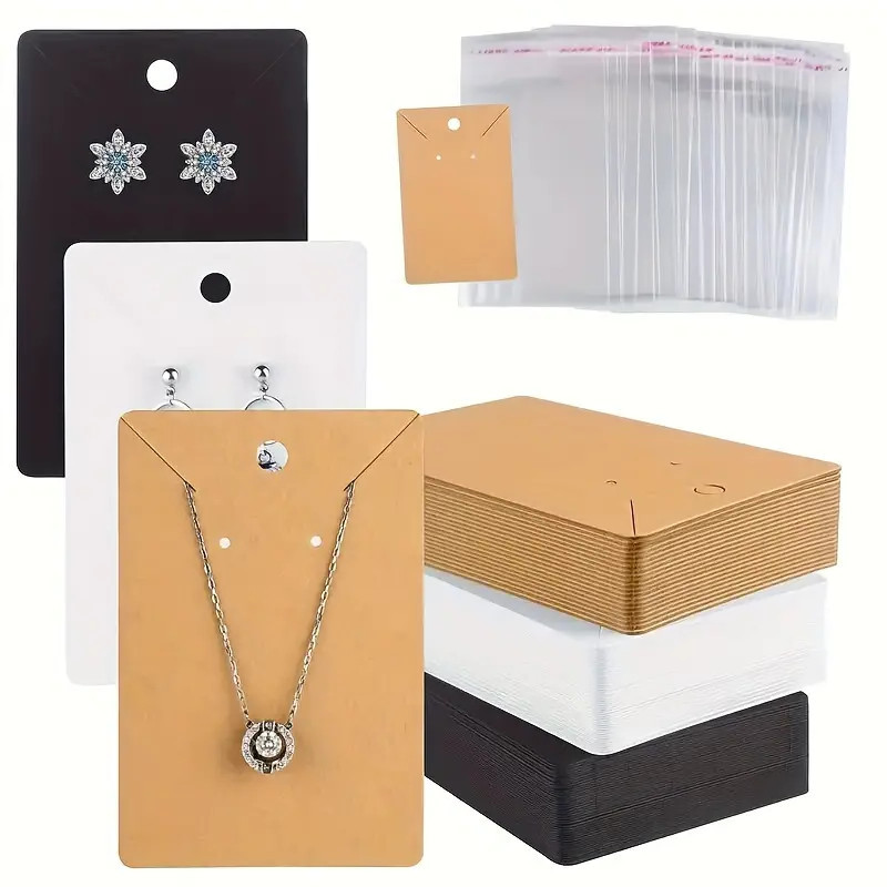 

200pcs Jewelry Display Kit - Earring & Necklace Cards With Matching Opp Bags For Diy Crafts, Small Business Packaging & , Handicraft Exhibitions, Product Packaging Set