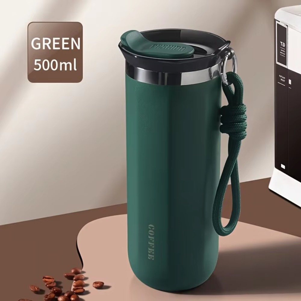 TEMU 500ml Vacuum Insulated Coffee Mug, Double Wall Stainless Steel Travel Tumbler, Office Portable Cup Gift Cup