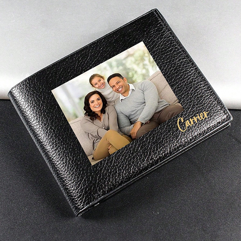 TEMU 1pc Men's Custom Photo Name Wallet, Personalized Wallet, Minimalist Multi-card Slot Wallet, Personalized Gift For Girlfriend, Lover, Wife,