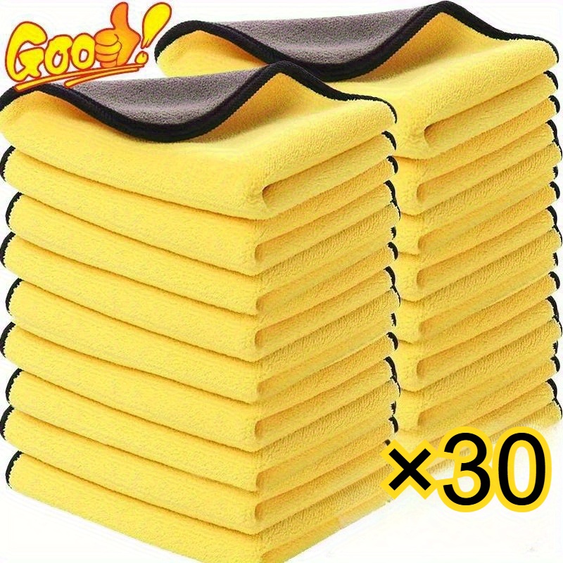 E-shop [Auto Reinigungstücher] 10/30 Stück Hochleistungs Auto Reinigungstücher - Super Saugfähig, Fusselnde Tücher mit Gelben und Schwarzen Rändern -