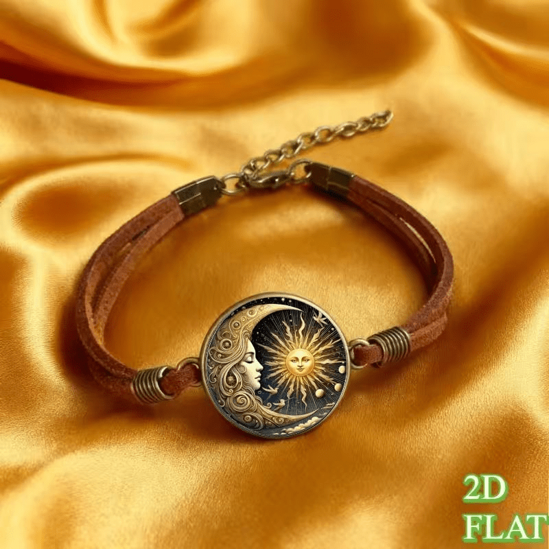 Vintage 2D Flat Pattern Fashion Bracelet, Anniversary Gift