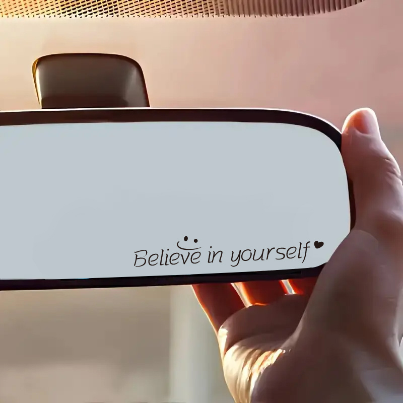 "believe In Yourself" Inspirational Face Car Decal - Waterproof Pvc Sticker With Glossy Finish, Easy To Apply For Cars, Trucks, Motorcycles, Laptops - Motivational Decoration