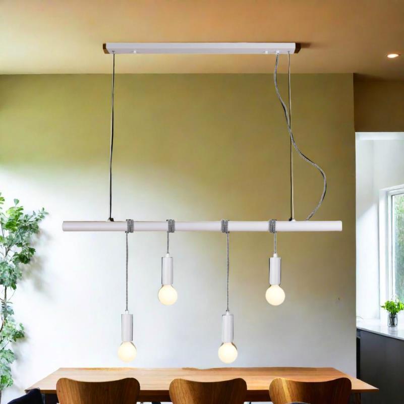 stylish modern four light white pendant fixture for contemporary   details 1