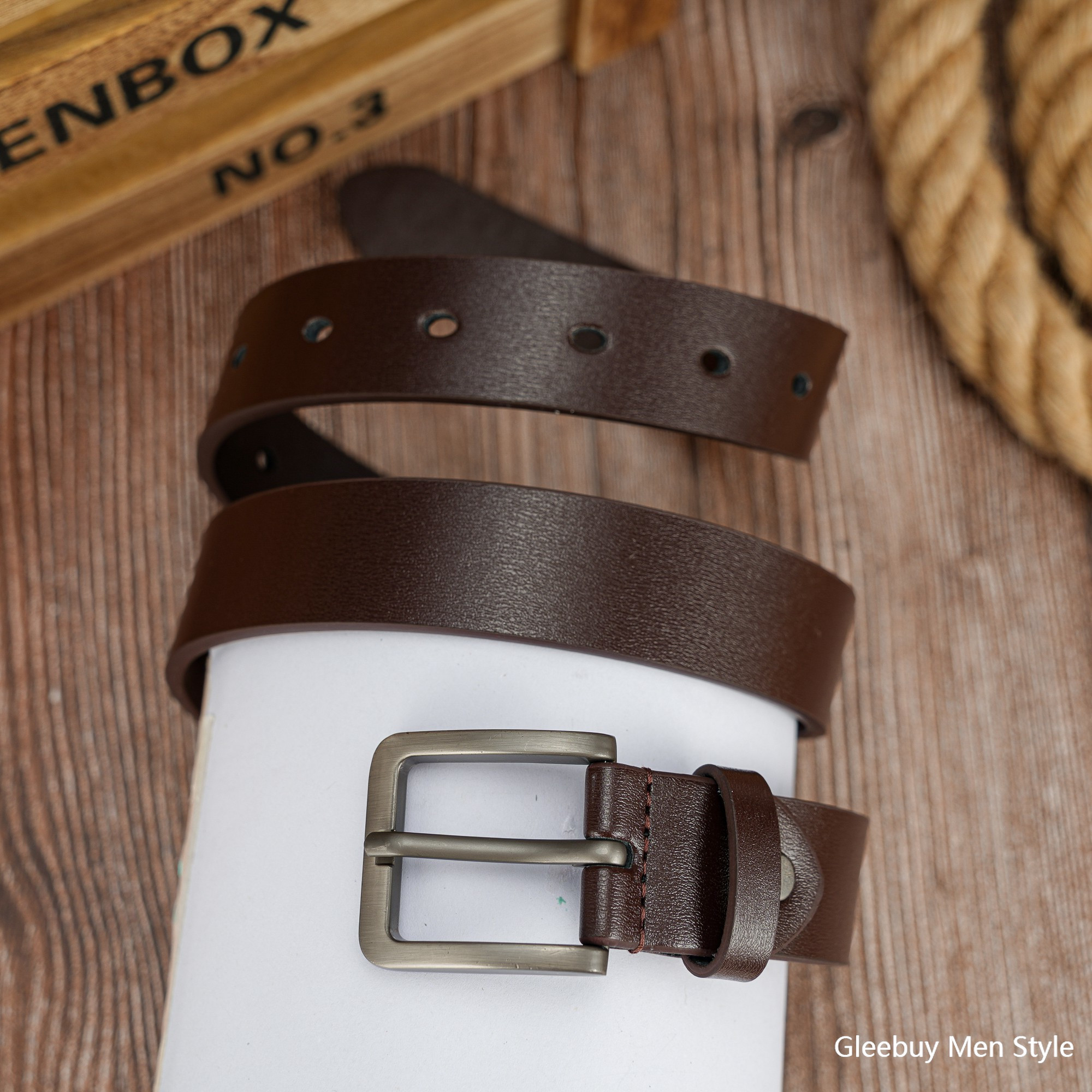 Vintage PU Belt for Women with 2 Button Buckle