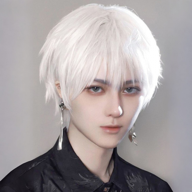 TEMU Men's Wig Anime White Universal Cosplay Role-playing Full Wig