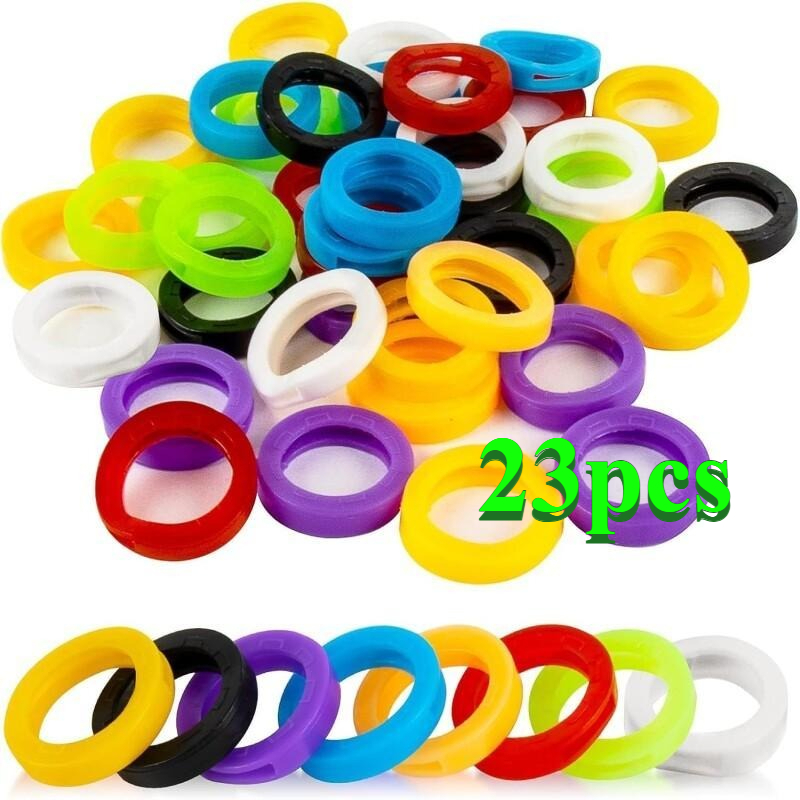 TEMU 23pcs Assorted Cute Vintage Keychains, Premium Silicone Key Caps, Soft Durable Key Protectors And Labels, For House Keys And Home Key Protection