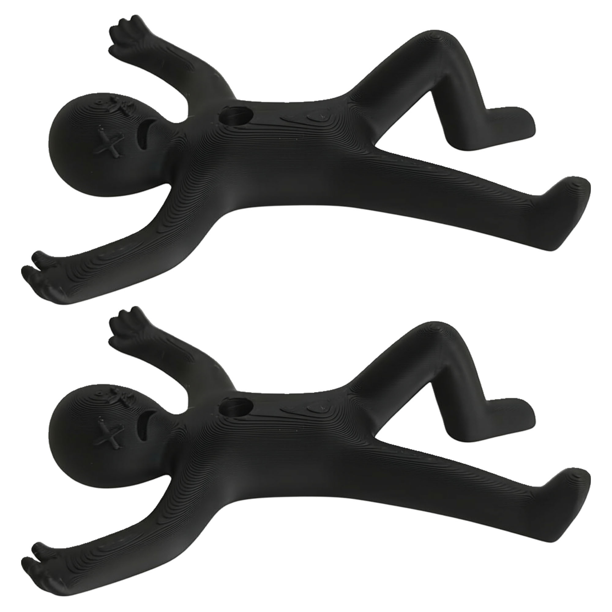 TEMU 2pcs Black Novel Matchstick Man Figurine Pen Storage Rack, Multi-scene Universal Pen Holder For Office And Study Desktop Organization, Ergonomic