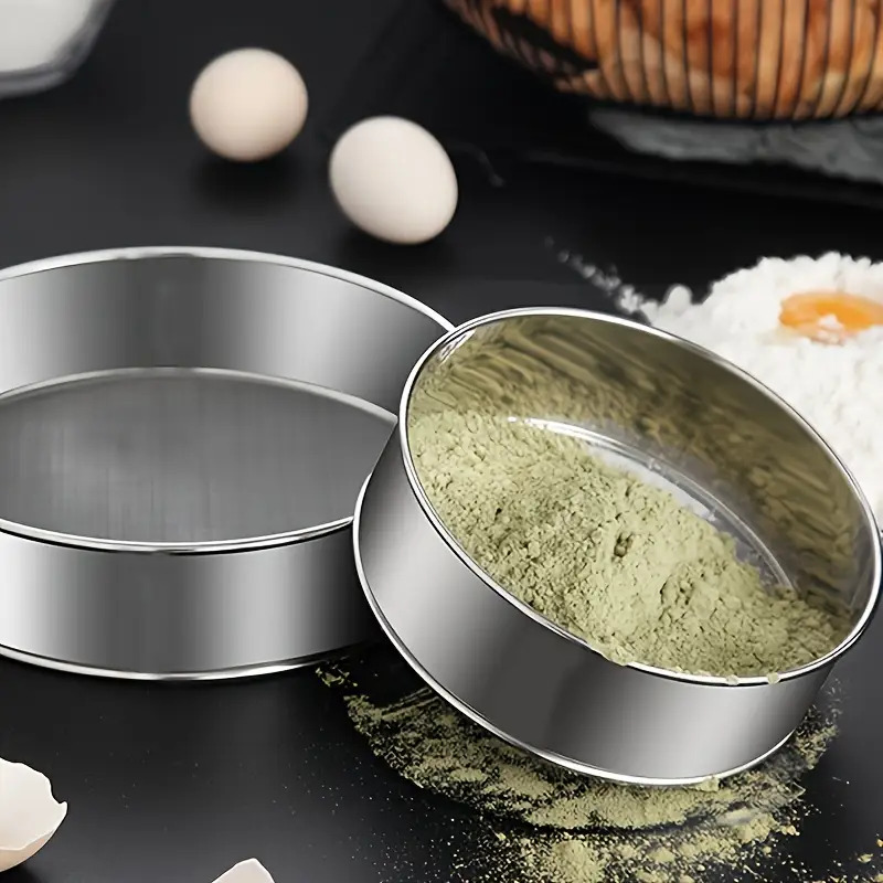 SHAON Stainless Steel Fine Mesh Flour Sifter with Ergonomic Handle and Non-Slip Base - Heavy-Duty Manual Kitchen Tool for Sifting Flour, Powdered Sugar, Cocoa - Versatile Baking Sieve for Cakes, Pies, Bread, Pastries - Durable and Easy-to-Clean 3 SHAON Stainless Steel Fine Mesh Flour Sifter with Ergonomic Handle and Non-Slip Base - Heavy-Duty Manual Kitchen Tool for Sifting Flour, Powdered Sugar, Cocoa - Versatile Baking Sieve for Cakes, Pies, Bread, Pastries - Durable and Easy-to-Clean - Image 3