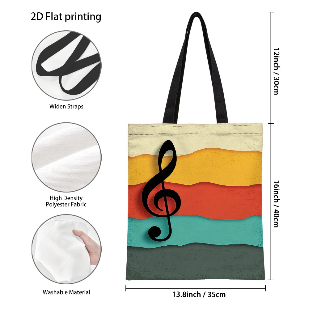 TEMU 1 ud. Bolso tote 2D con diseño abstracto de - Bolsas de compras reutilizables, ideal para ir de compras, ir al trabajo y uso casual