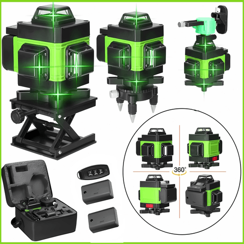 16 line 4d laser level with green line self leveling 360 horizontal and vertical green beam laser level