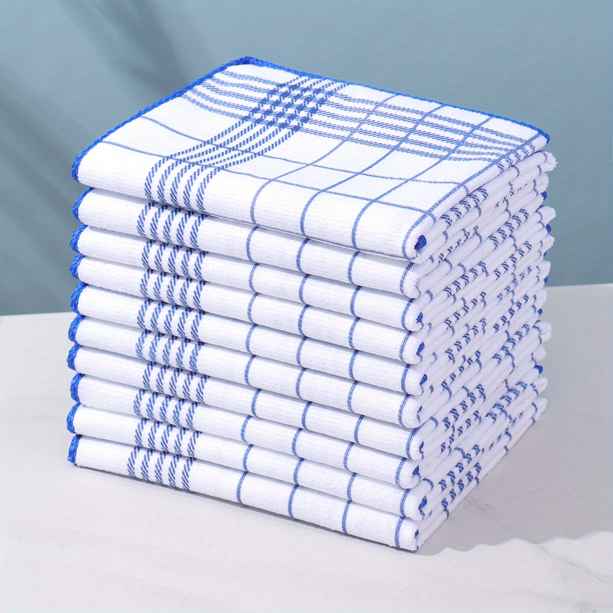 TEMU 10pcs Extra-large Kitchen Towels, 15.7 × 23.6in, Absorbent Dish Cloths, Machine-washable Tea Towels