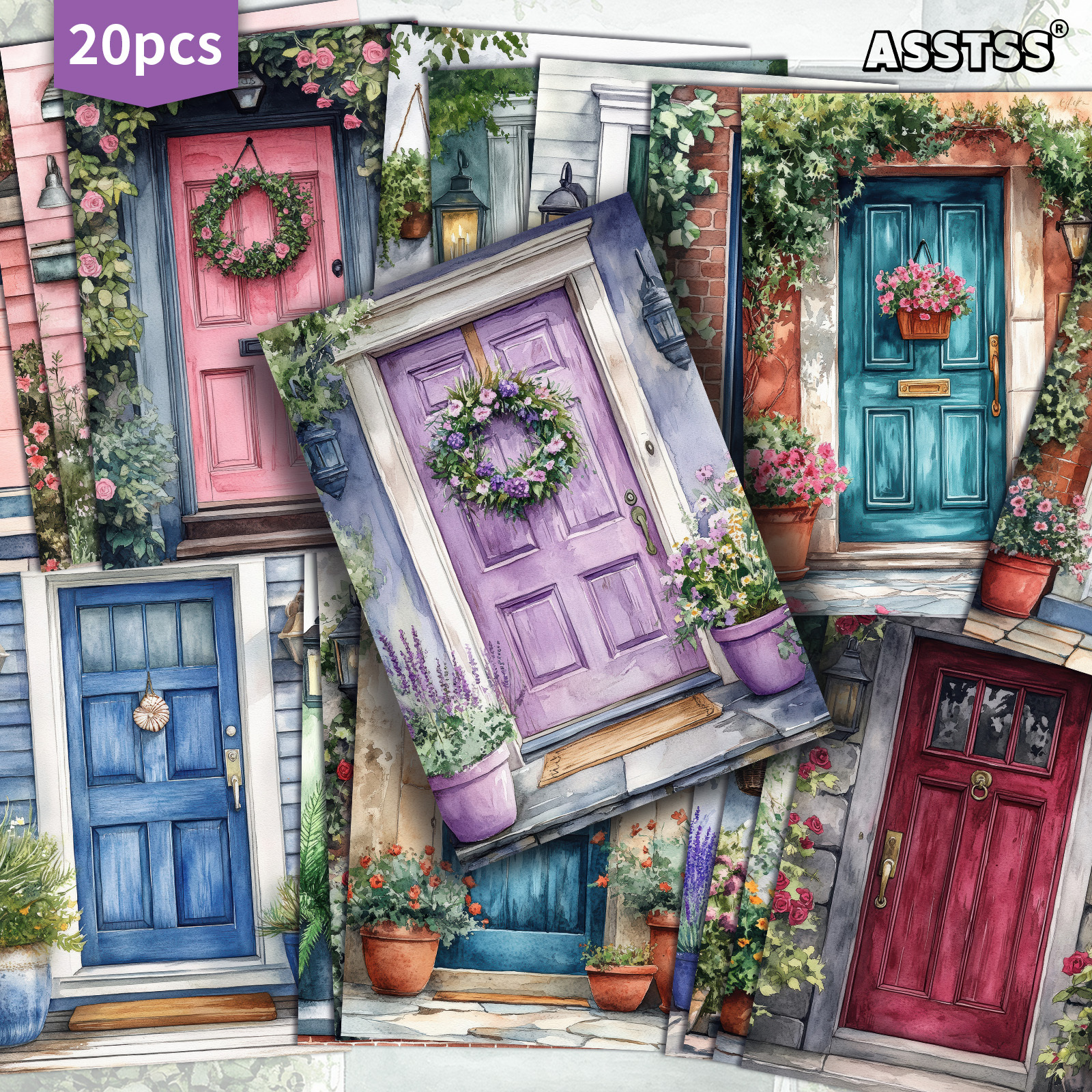 TEMU Set Of 20 Assorted Spring-themed Postcards Featuring Retro Designs, Measuring 4x6 Inches, Ideal For Junk Journaling, Scrapbooking, And Crafting