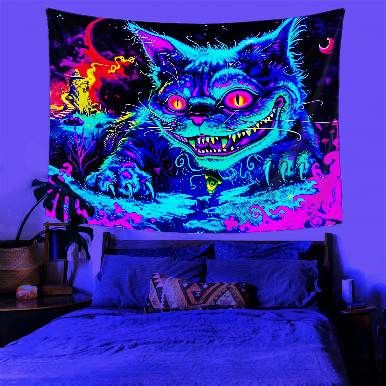 

1pc Cat , Uv Polyester Hanging, 85gsm , Multifunctional Aesthetic Decor For , , - No Needed