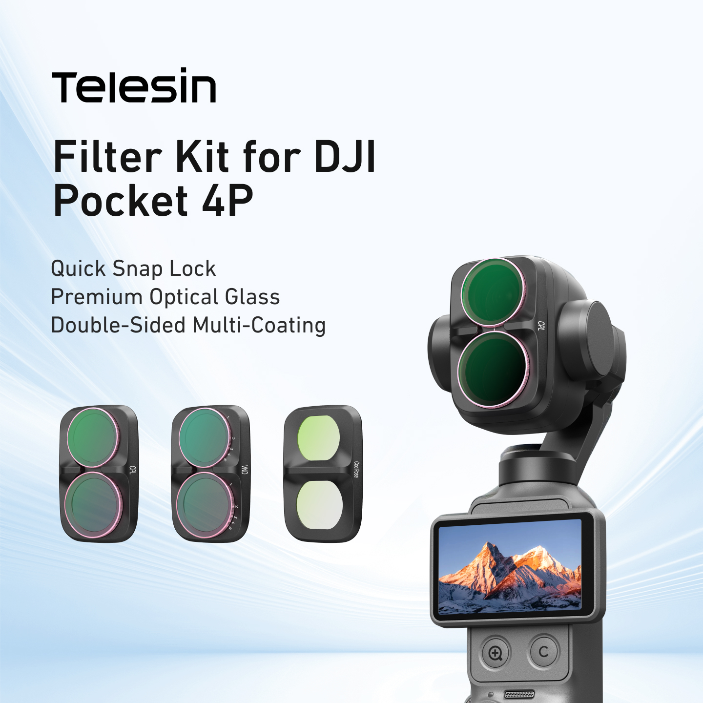 TEMU Telescope, Filter Set For 4p, Adjustable 2-32 Nd Filter And Adjustable Cpl Polarizer With Cold- Rose Filter, Quick-release Buckle, Coating,