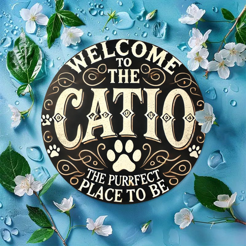 

Room Decor 1pc Rustic Iron "welcome To The " Sign - Round For Indoor/outdoor Cat Enclosure - Versatile Home & Garden Decor For Cat Lovers