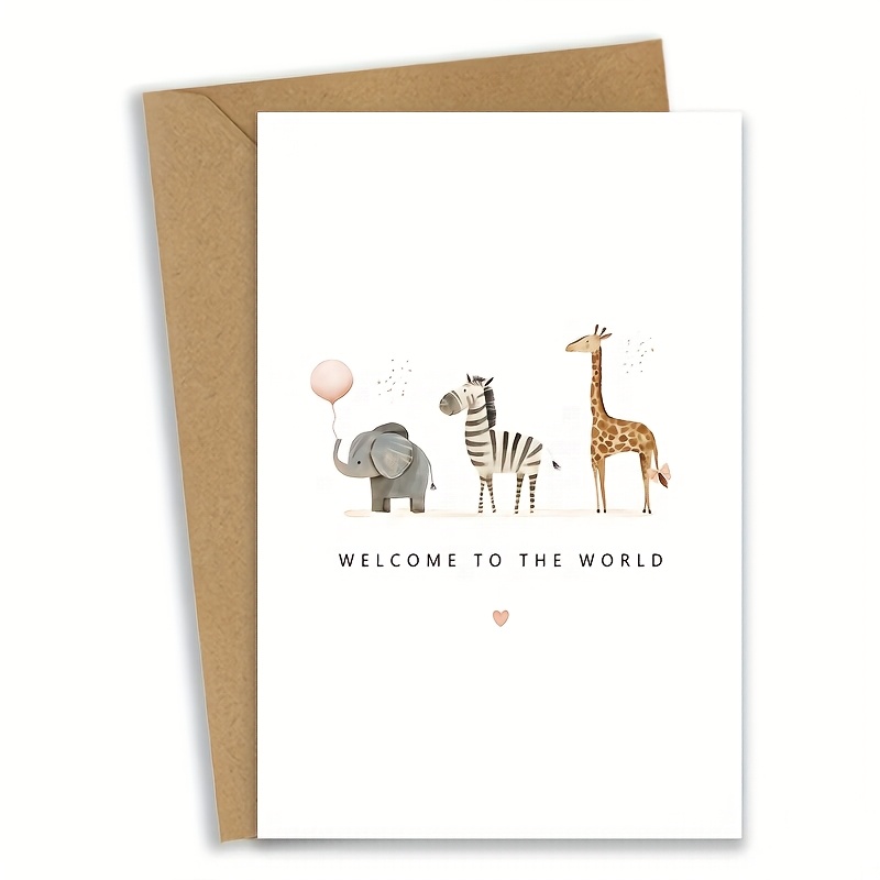 TEMU 1 Carte de dans des Nouveaux Parents, avec de Mignons d'Animaux en Aquarelle, Parfaite pour -Fils, Filles, Fils, avec des Illustrations