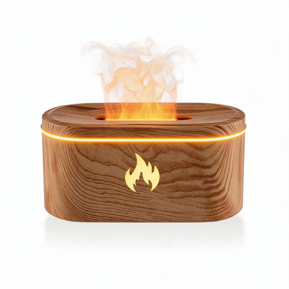 TEMU Aromatherapy Diffuser With Flame Effect, Essential Oil Diffuser And Cool Mist Humidifier, Silent Humidifier For Home And Bedroom, Decorative