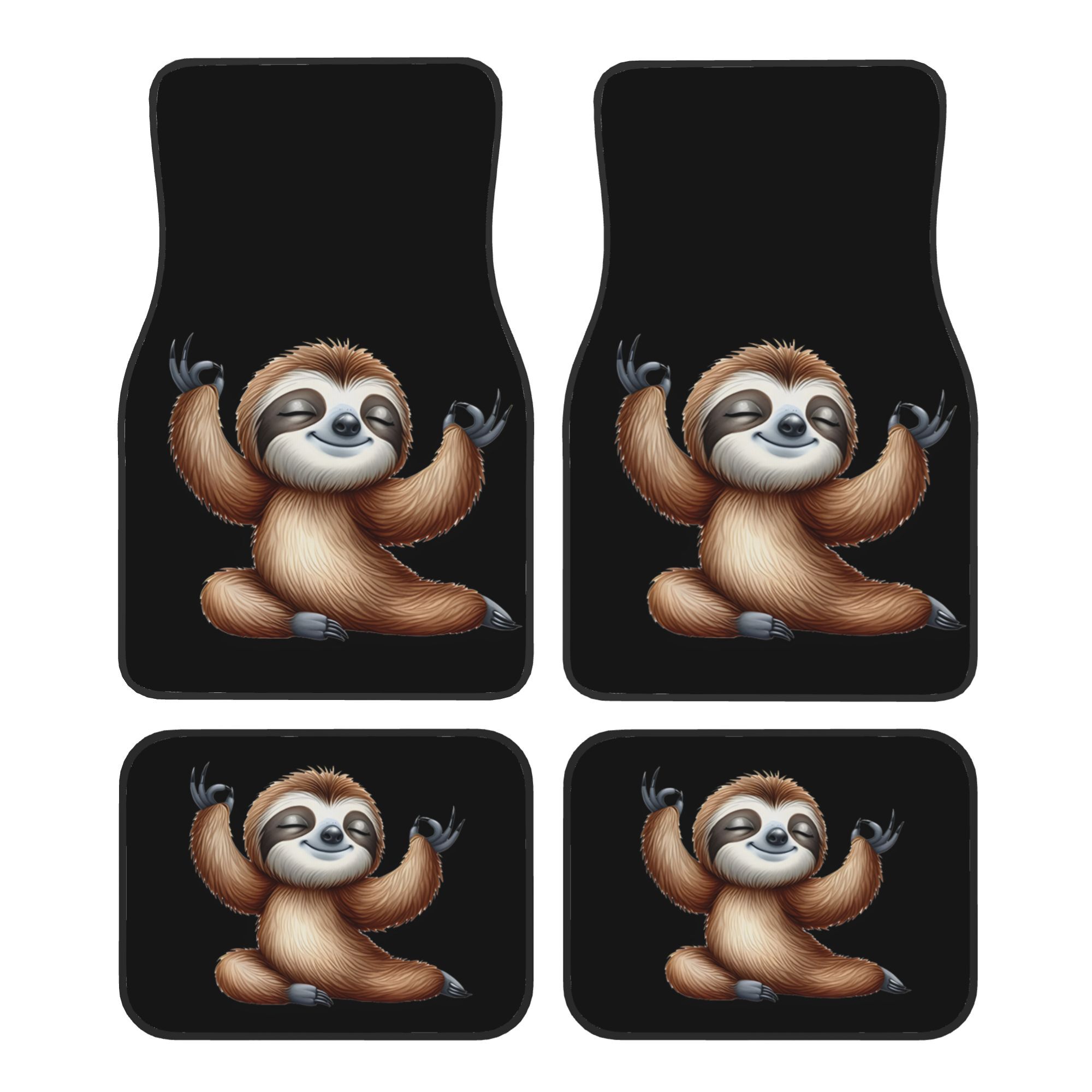 TEMU 4pcs Pattern Floor Mats - Universal Fit, Easy-to-clean Complete Car Interior Accessories