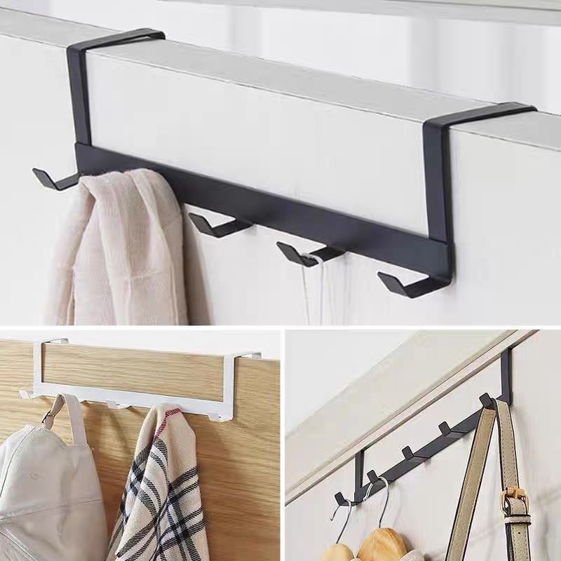 

Over Hooks The Door 5 Hooks Home Bathroom Organizer Rack Clothes Coat Hat Towel Hanger New Bathroom Kitchen Accessories Holder