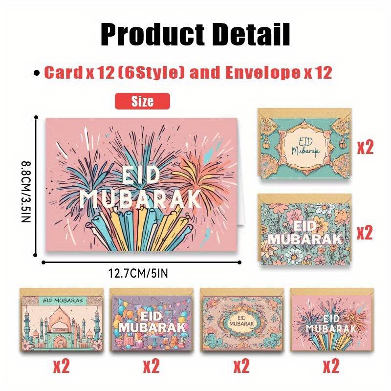 TEMU Un lot de 24 cartes de fête avec enveloppes, adaptées à diverses occasions, idéales pour famille, amis et collègues