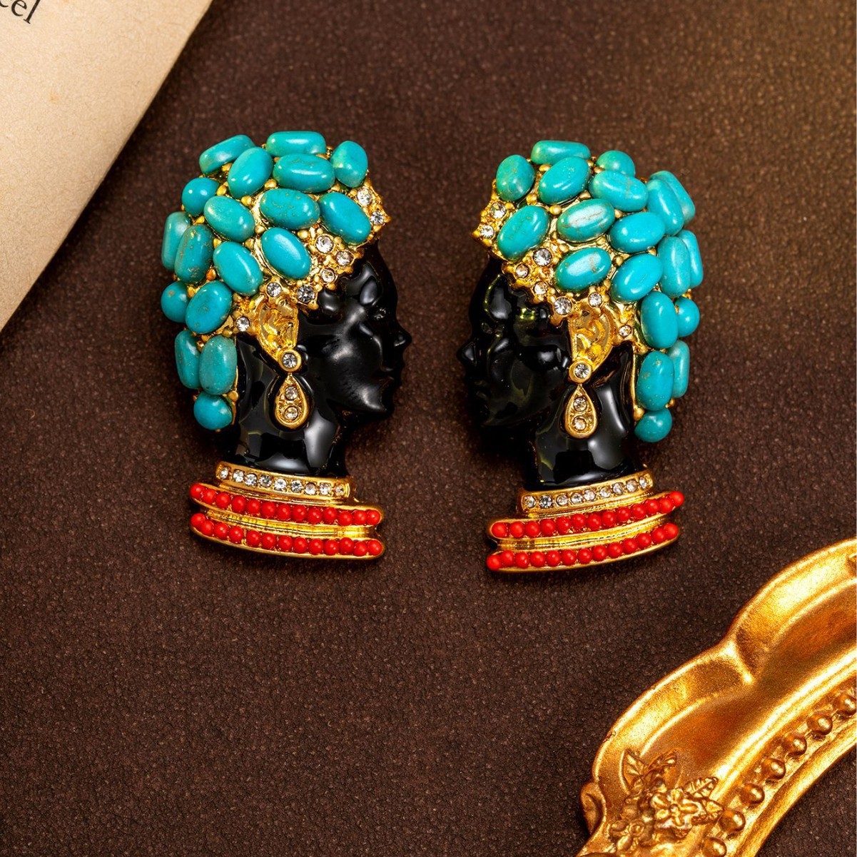 Women's Retro-Style Earrings with Ancient Figure Motifs