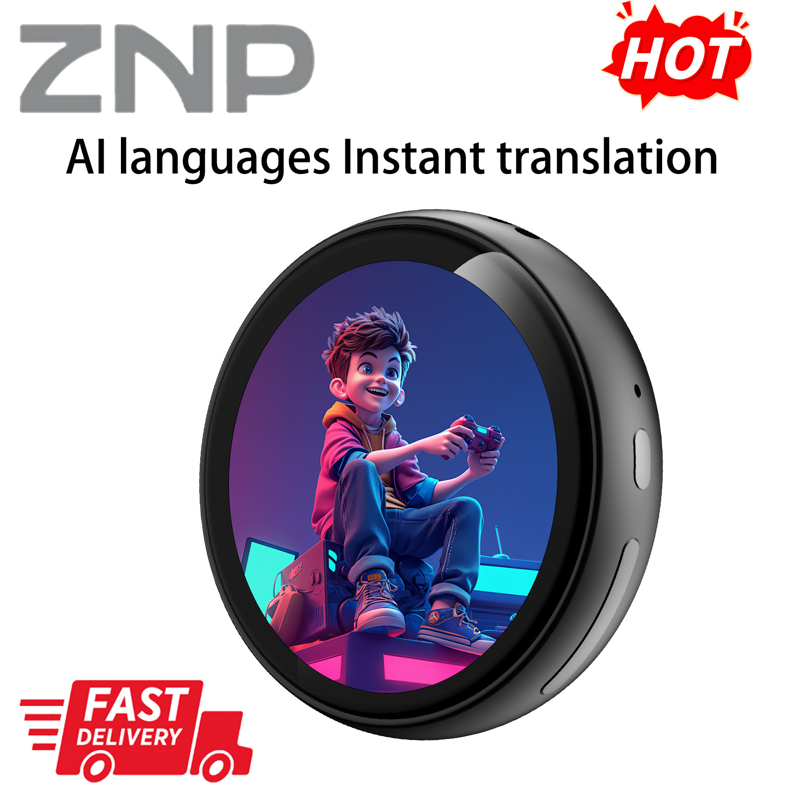 Image of Znp Z01 Translator, 60 Languages Offline & Online Translation, Wireless , Ultra-portable Design, Semi-intelligent Assistant For Business Travel & Language Learning.