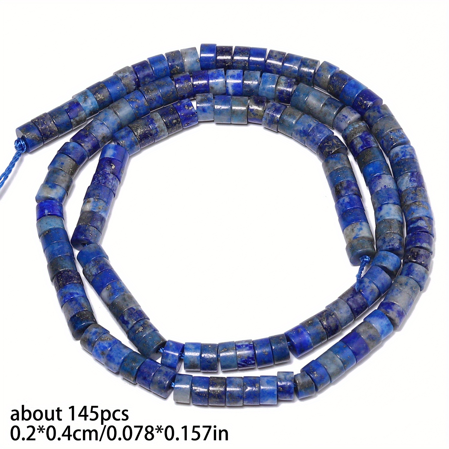 Image of 145pcs 2x4mm Natural Cylindrical Unique Loose Beads, Suitable For Jewelry Making Gorgeous Bracelets, Necklaces, Earrings, Crafts Additions, Men's And Women's Gifts