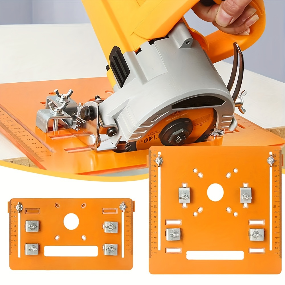 

1pc Hand-held Cutting Machine Base Plate For Miter Cutting Without Drilling, Plate For Portable Saw, Cutting Aids For Woodworking