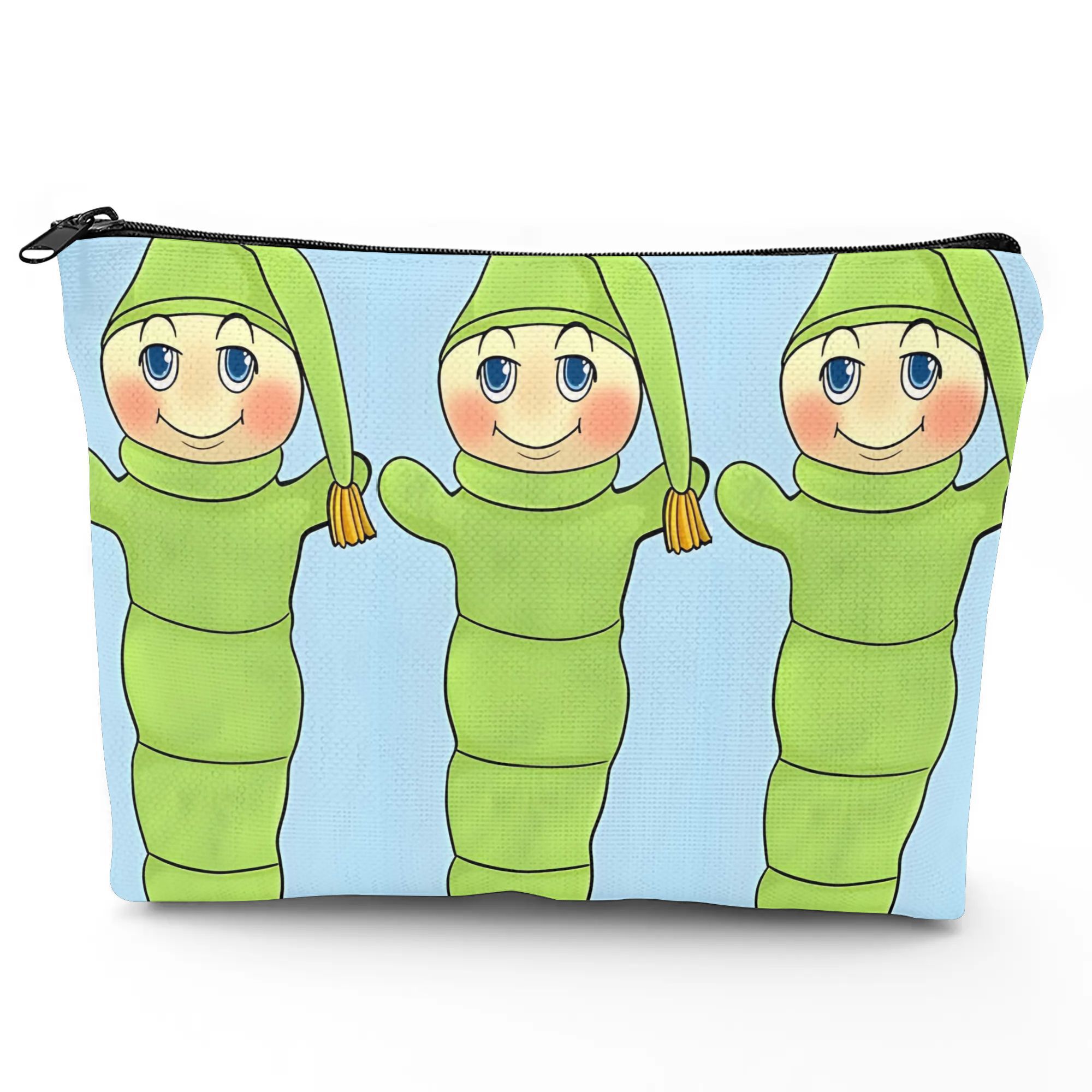 TEMU Glo Worm Doll Nostalgic 80s Toy Daily Compact Cosmetic Bag For Handbag Or Tote A Convenient Companion For Quick On The Go