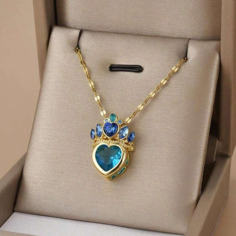 blue heart necklace sold on Temu United States