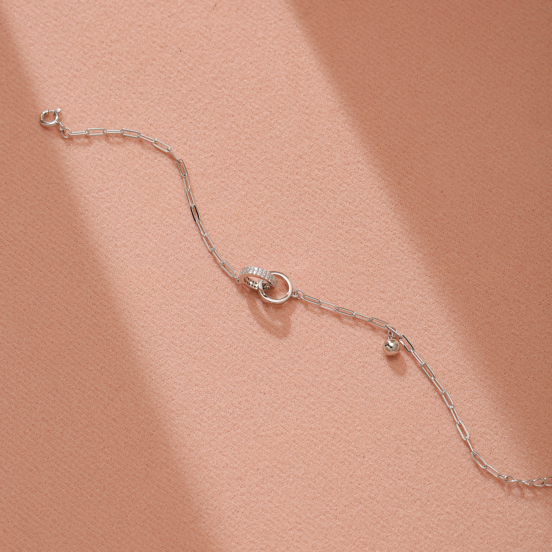 Women's Bracelet Double Rings Decoration S925 Silver Material 2 2g