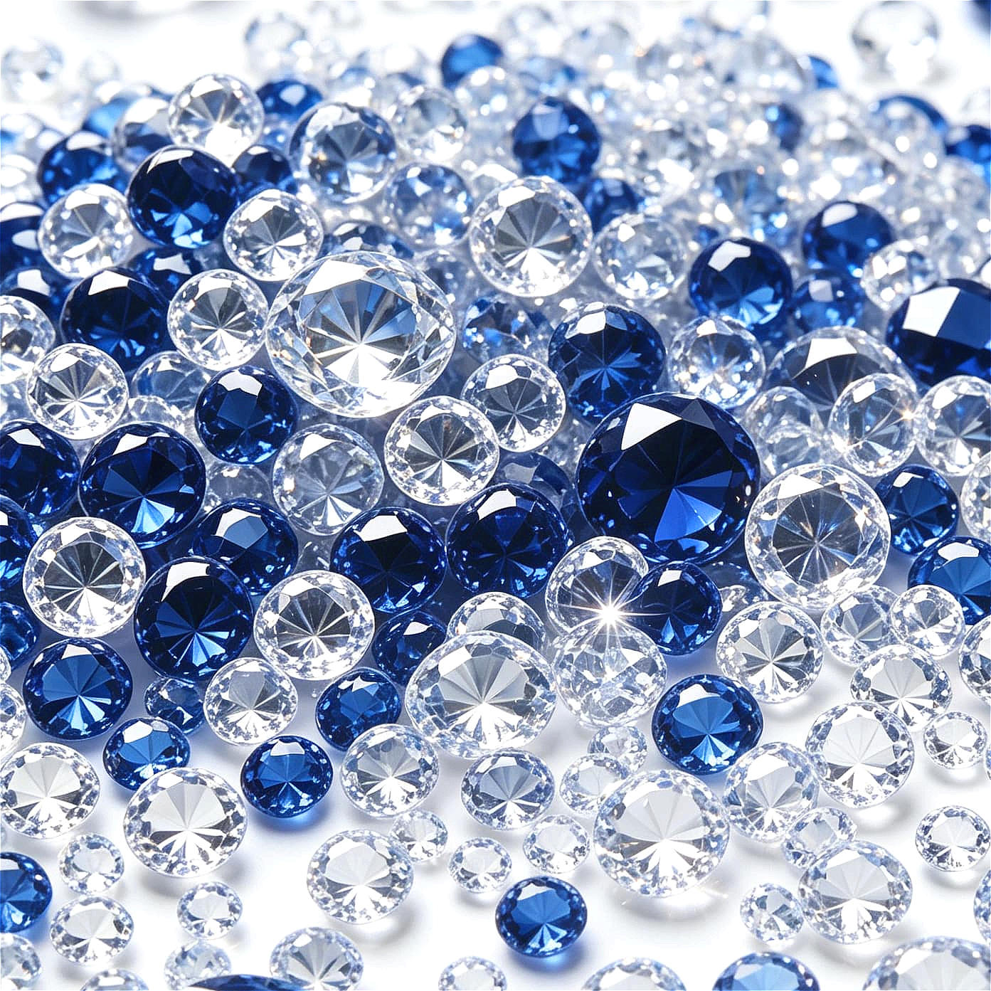 TEMU 937pcs Blue And Clear Fake Diamond Decorations Acrylic Diamond Table Scatter Crystals For Crafts For Vase Fillers Wedding Party Decorations