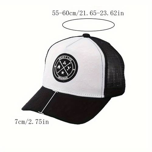 adjustable mens street style baseball cap lightweight polyester two tone mesh trucker hat with logo in multiple colors baseball cap