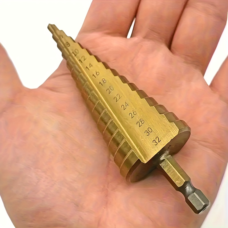 1 Step Drill Bit, 4-32mm Coated Hole Cutter | Versatile Hex Shank For Metal, Wood, Plastic, And Professional Drilling Equipment