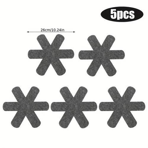 5pcs cookware protector pad set stackable anti scratch cookware isolation pads non slip cookware separator pads stackable cookware protector pads protecting and isolating cookware