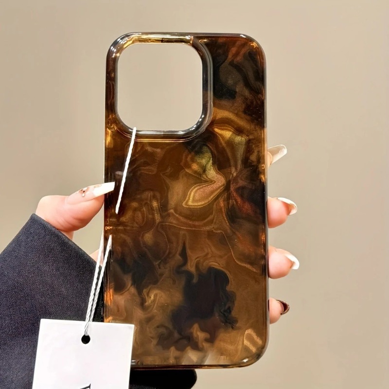 TEMU Phone Case - Leopard Design Swirl Phone Cover For Iphone 11 To 17 Pro Max, Including 7, 8 Plus, Xr, X, Xs Max, And Se 2022, Shock-resistant Soft