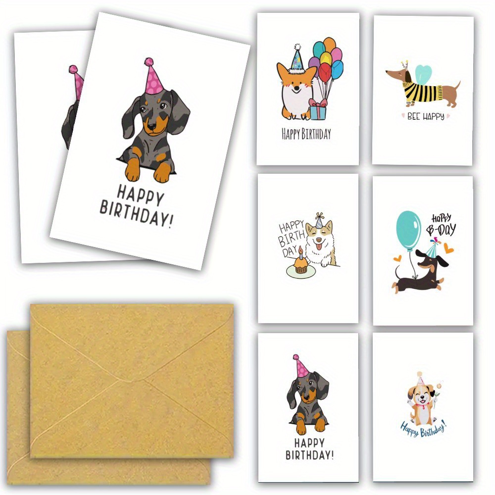 

24 Dog- Envelopes - Assorted Blank Greeting Set, 6 , Multipurpose For &