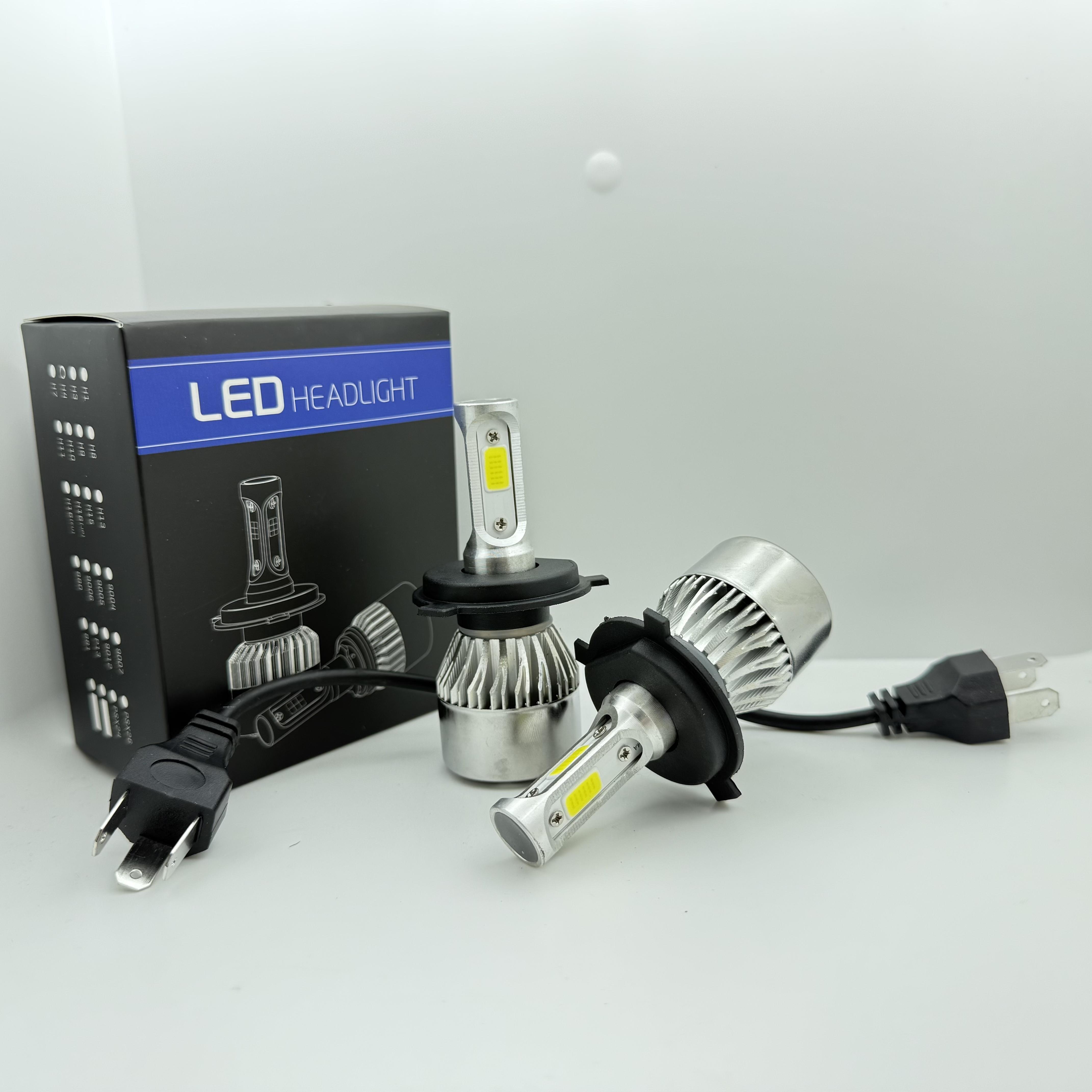 kit de conversión de bombillas led para faros delanteros h4 9003, 2 unidades,     6000k, sin batería