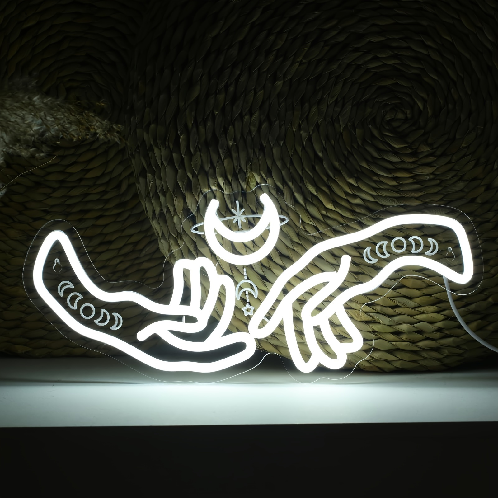 Image of Artistic Hands, Neon Signs, Sun, Stars, Neon Lights For Wall Decoration, Led Signs Suitable For Rooms, Bedrooms, Homes, Bars, Lighting Signs, Neon Lights, Wall Art Gifts