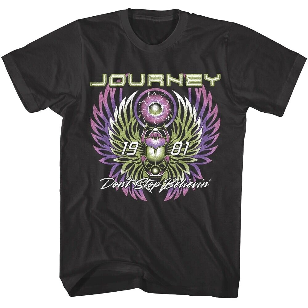 

Style, Journey " Believin'" 1981 Men's T-shirt - Casual Cotton Crew Neck With Vibrant Winged , Fit, Casual Wear|retro Journey Shirt|knitted Texture