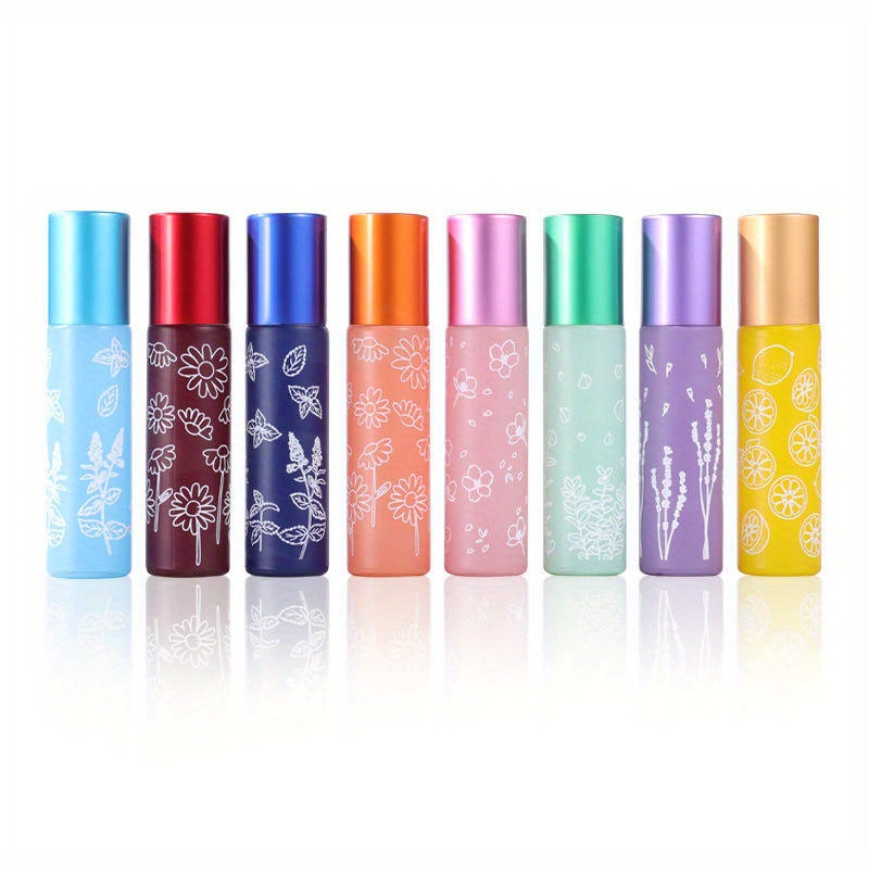 2pcs/8pcs 10ml Essential Oil Roller Bottles With Stainless Steel Roller - Refillable Leak-proof Empty Colorful Roll On Bottles With For Travel, Gift