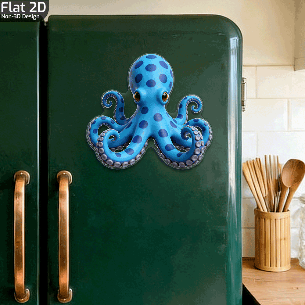 TEMU 1 Imán de Nevera de Azul Adecuado para Decoración, de Realista con Anillo, Base para Notas/, Decoración con Tema Oceánico, Regalo de Acrílico